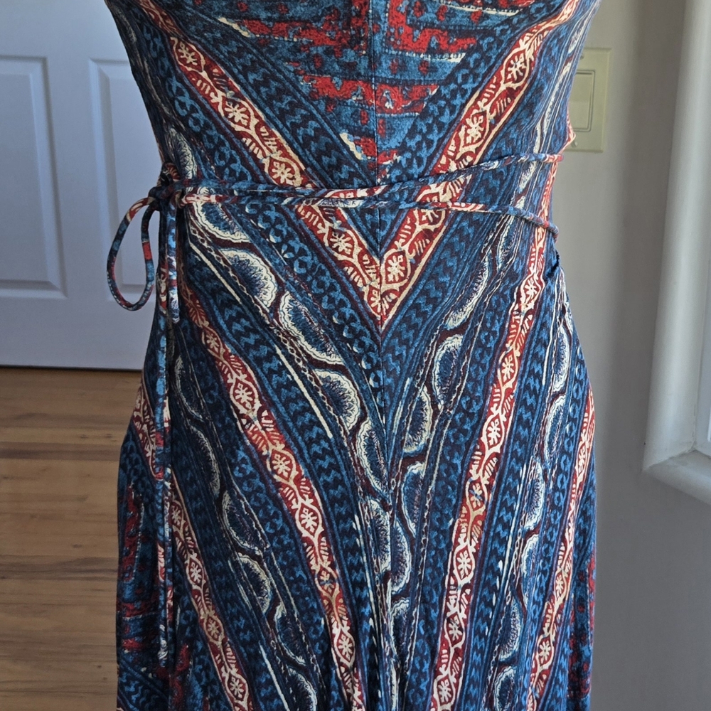 Ralph Lauren Southwestern  Blue and Red Patterned Dress